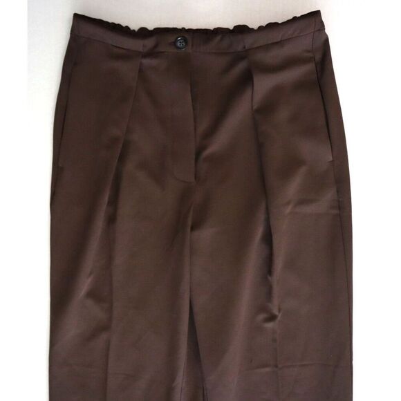 Free People OB2162963 Women's Sz S Brown Pleated Front Straight Leg Pants - Picture 8 of 11